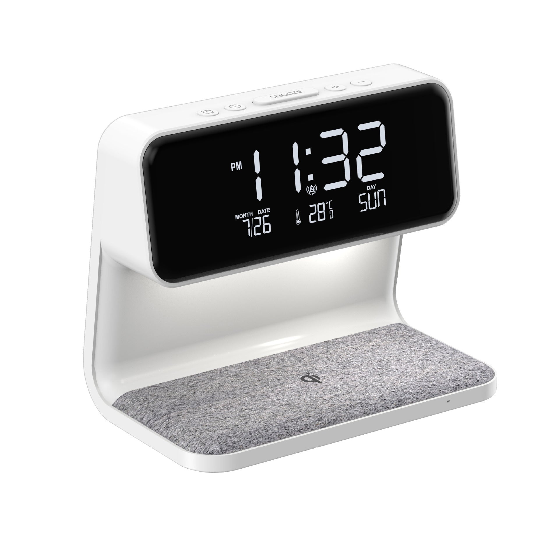 Creative 3 In 1 Bedside Lamp Wireless Charging LCD Screen Alarm Clock Wireless Phone Charger - Oopsdadforgot.com
