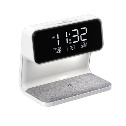 Creative 3 In 1 Bedside Lamp Wireless Charging LCD Screen Alarm Clock Wireless Phone Charger - Oopsdadforgot.com