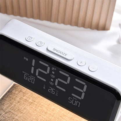 Creative 3 In 1 Bedside Lamp Wireless Charging LCD Screen Alarm Clock Wireless Phone Charger - Oopsdadforgot.com