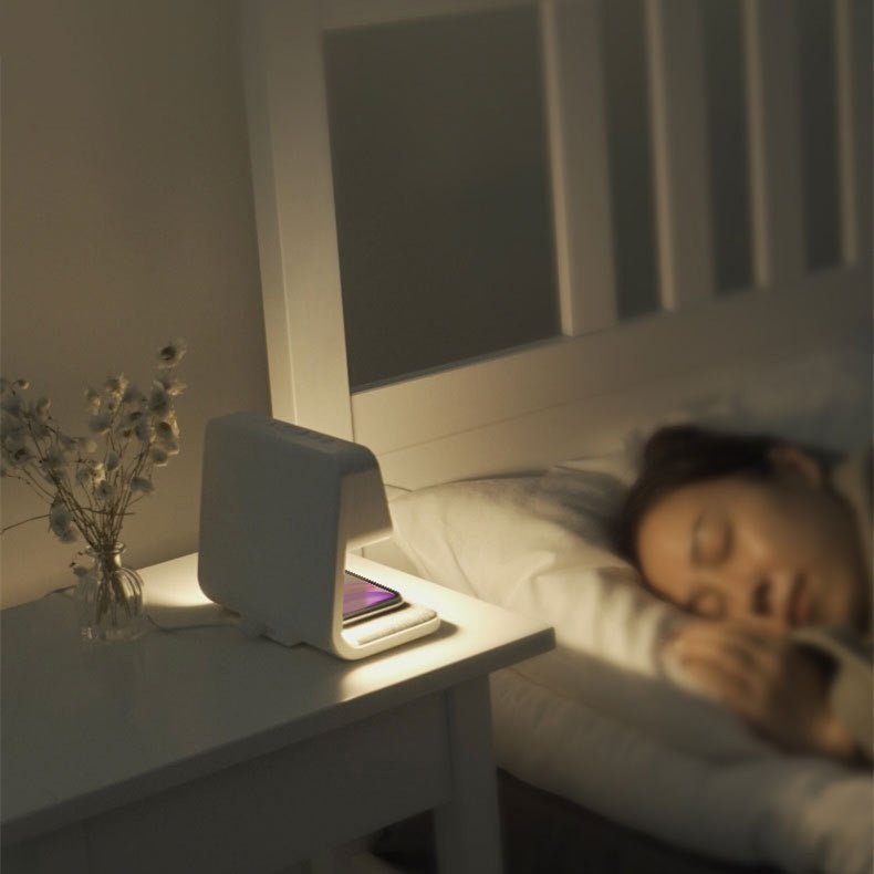 Creative 3 In 1 Bedside Lamp Wireless Charging LCD Screen Alarm Clock Wireless Phone Charger - Oopsdadforgot.com