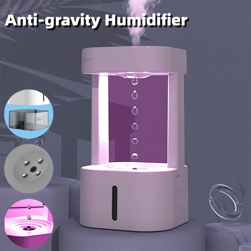 Creative Anti - gravity Water Drop Humidifier Air Conditioning Mist Spray Household Quiet Bedroom Office With 580ML Water Tank - Oopsdadforgot.com