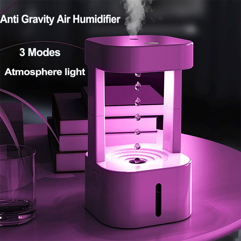 Creative Anti - gravity Water Drop Humidifier Air Conditioning Mist Spray Household Quiet Bedroom Office With 580ML Water Tank - Oopsdadforgot.com