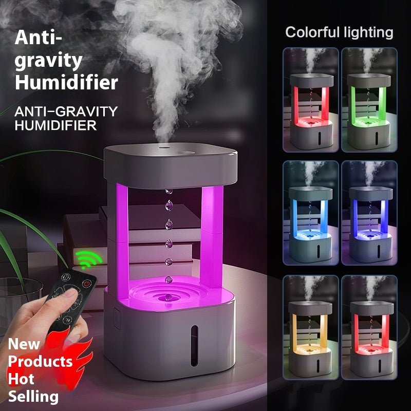 Creative Anti - gravity Water Drop Humidifier Air Conditioning Mist Spray Household Quiet Bedroom Office With 580ML Water Tank - Oopsdadforgot.com