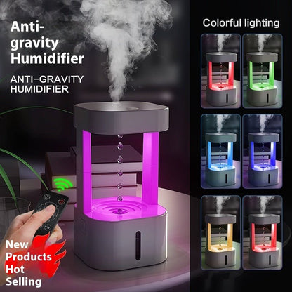 Creative Anti - gravity Water Drop Humidifier Air Conditioning Mist Spray Household Quiet Bedroom Office With 580ML Water Tank - Oopsdadforgot.com