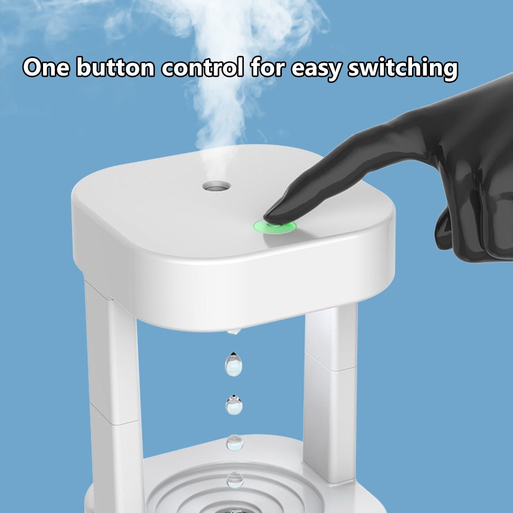 Creative Anti - gravity Water Drop Humidifier Air Conditioning Mist Spray Household Quiet Bedroom Office With 580ML Water Tank - Oopsdadforgot.com