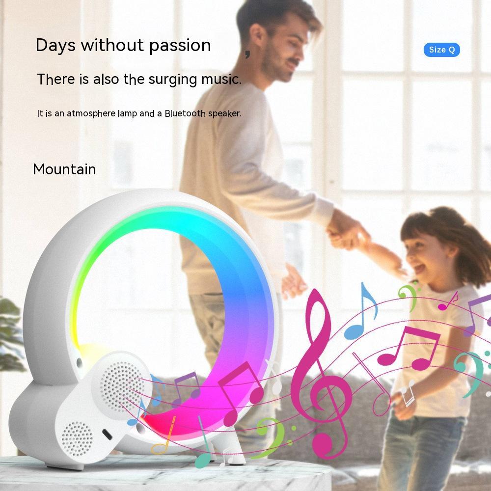 Creative Q Light Analog Sunrise Digital Display Alarm Clock Bluetooth Audio Intelligent Wake - up Q Colorful Atmosphere Light - Oopsdadforgot.com