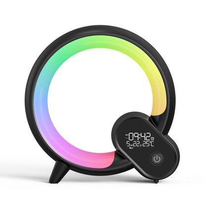 Creative Q Light Analog Sunrise Digital Display Alarm Clock Bluetooth Audio Intelligent Wake - up Q Colorful Atmosphere Light - Oopsdadforgot.com