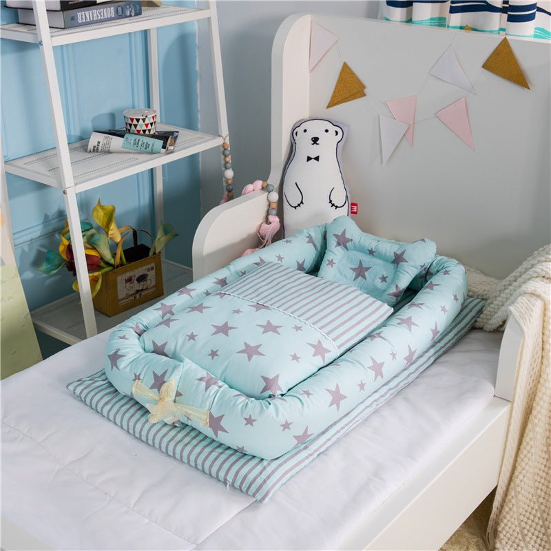 Crib Anti - pressure Newborn Foldable Portable Crib Middle Bed Baby Infant Mattress Bionic Travel Bed - Oopsdadforgot.com