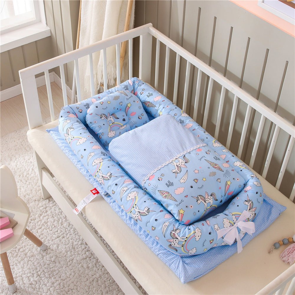 Crib Anti - pressure Newborn Foldable Portable Crib Middle Bed Baby Infant Mattress Bionic Travel Bed - Oopsdadforgot.com