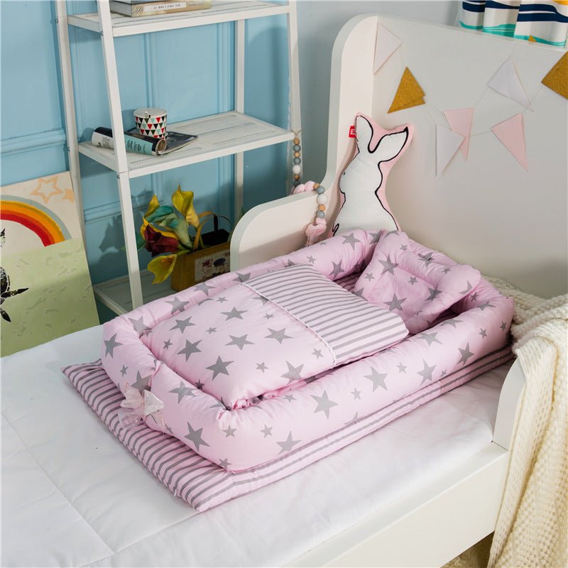 Crib Anti - pressure Newborn Foldable Portable Crib Middle Bed Baby Infant Mattress Bionic Travel Bed - Oopsdadforgot.com