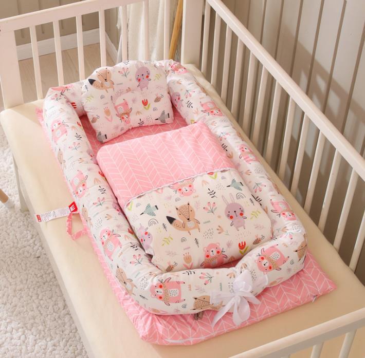 Crib Anti - pressure Newborn Foldable Portable Crib Middle Bed Baby Infant Mattress Bionic Travel Bed - Oopsdadforgot.com