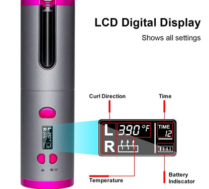 Curling Iron USB Wireless Multifunctional Charging Curler - Oopsdadforgot.com