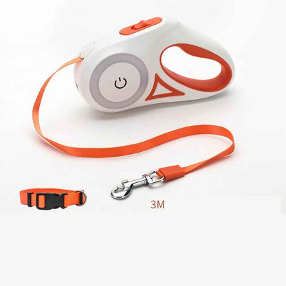 Dog Leash Retractable Leash And Dog Collar Spotlight Automatic Pet Dog Cat Traction Rope For Small Medium Dogs Pet Product - Oopsdadforgot.com