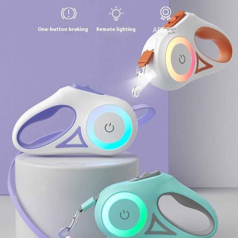 Dog Leash Retractable Leash And Dog Collar Spotlight Automatic Pet Dog Cat Traction Rope For Small Medium Dogs Pet Product - Oopsdadforgot.com