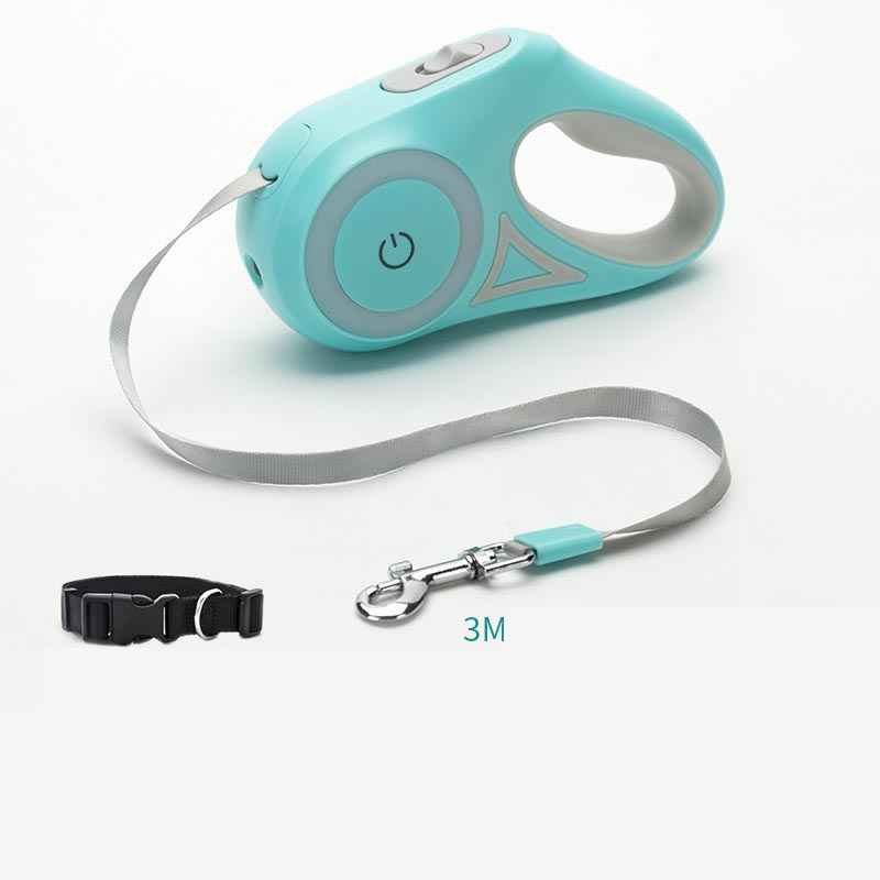 Dog Leash Retractable Leash And Dog Collar Spotlight Automatic Pet Dog Cat Traction Rope For Small Medium Dogs Pet Product - Oopsdadforgot.com