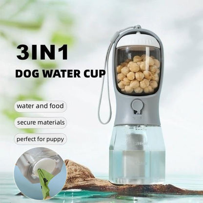 Dog Water Cup Drinking Food Garbage Bag Three - in - one Portable Small Multi - functional Pet Cups Pets Supplies - Oopsdadforgot.com