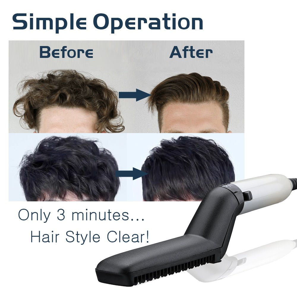 Electric Hair Straightener Brush,Men Quick Beard Straightener Styler Comb,Hair Straightening,Curly Hair Straightening Comb,Side Hair Detangling,Multifunctional Hair Curling Curler - Oopsdadforgot.com
