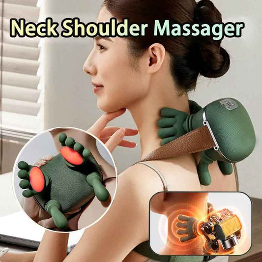 Electric Neck And Shoulder Muscle Massager Wireless Shoulder And Back Kneading Massage Shawl Neck Masajeador Relax Pain Relief - Oopsdadforgot.com