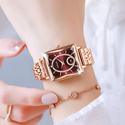Elegance on Your Wrist – Effortlessly Stunning - Light Luxury Temperament Women's Square Quartz Watch - Oopsdadforgot.com