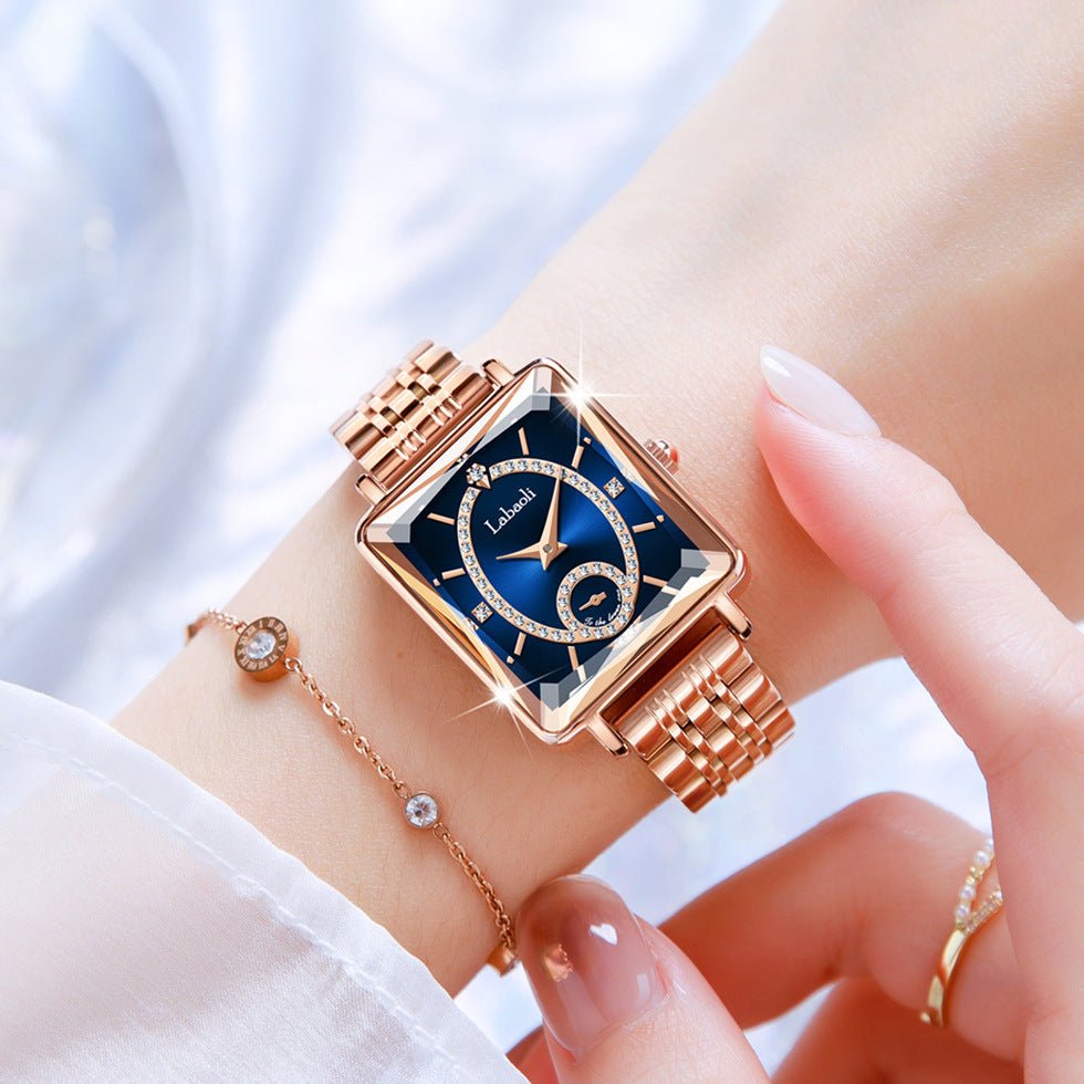 Elegance on Your Wrist – Effortlessly Stunning - Light Luxury Temperament Women's Square Quartz Watch - Oopsdadforgot.com
