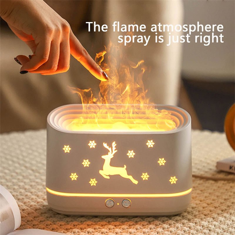 Elk Flame Humidifier Diffuser Mute Household Atmosphere Lamp Christmas Home Decorations - Oopsdadforgot.com