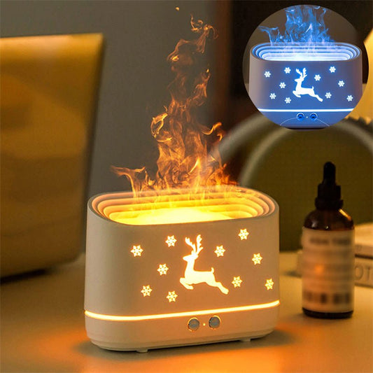 Elk Flame Humidifier Diffuser Mute Household Atmosphere Lamp Christmas Home Decorations - Oopsdadforgot.com
