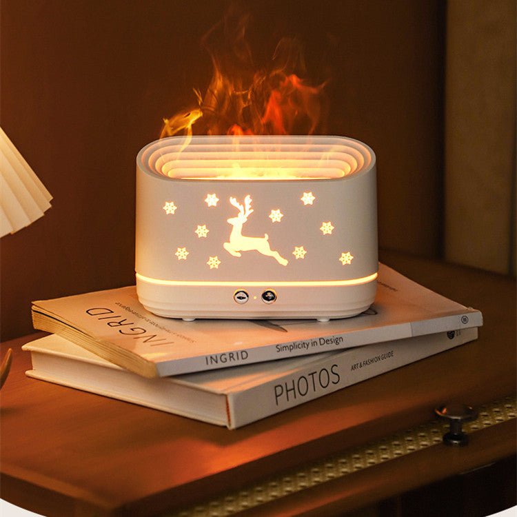 Elk Flame Humidifier Diffuser Mute Household Atmosphere Lamp Christmas Home Decorations - Oopsdadforgot.com