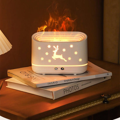 Elk Flame Humidifier Diffuser Mute Household Atmosphere Lamp Christmas Home Decorations - Oopsdadforgot.com