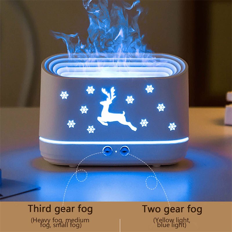Elk Flame Humidifier Diffuser Mute Household Atmosphere Lamp Christmas Home Decorations - Oopsdadforgot.com