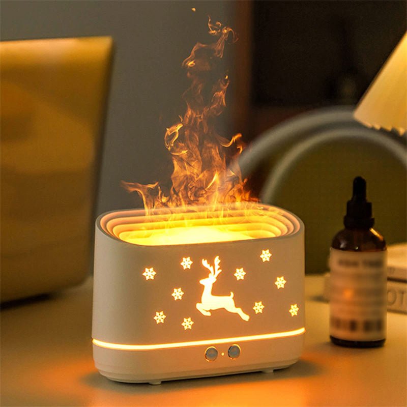 Elk Flame Humidifier Diffuser Mute Household Atmosphere Lamp Christmas Home Decorations - Oopsdadforgot.com