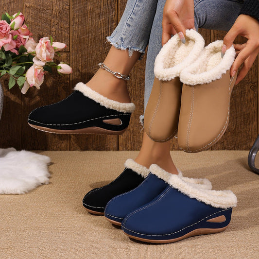 Fashion Plush Slippers Outdoor Wedges Sandals Women's Garden Shoes - Oopsdadforgot.com