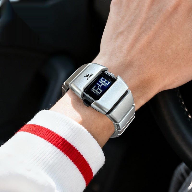 Fashionable Digital Display High - end Square - shaped Student Electronic Watch - Oopsdadforgot.com