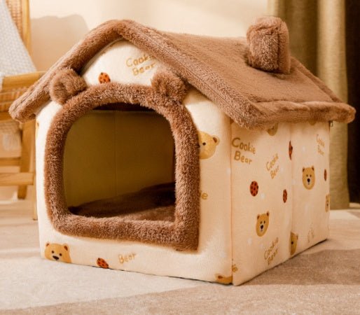 Foldable Dog House Pet Cat Bed Winter Dog Villa Sleep Kennel Removable Nest Warm Enclosed Cave Sofa Pets Supplies - Oopsdadforgot.com