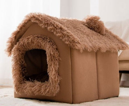 Foldable Dog House Pet Cat Bed Winter Dog Villa Sleep Kennel Removable Nest Warm Enclosed Cave Sofa Pets Supplies - Oopsdadforgot.com
