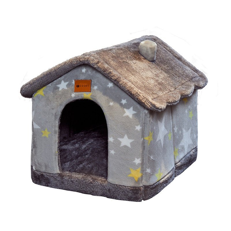 Foldable Dog House Pet Cat Bed Winter Dog Villa Sleep Kennel Removable Nest Warm Enclosed Cave Sofa Pets Supplies - Oopsdadforgot.com