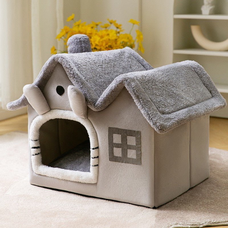 Foldable Dog House Pet Cat Bed Winter Dog Villa Sleep Kennel Removable Nest Warm Enclosed Cave Sofa Pets Supplies - Oopsdadforgot.com