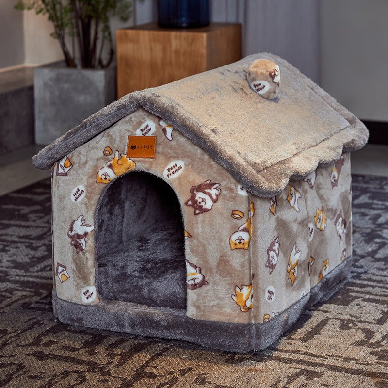 Foldable Dog House Pet Cat Bed Winter Dog Villa Sleep Kennel Removable Nest Warm Enclosed Cave Sofa Pets Supplies - Oopsdadforgot.com