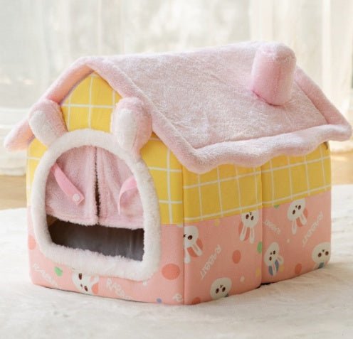 Foldable Dog House Pet Cat Bed Winter Dog Villa Sleep Kennel Removable Nest Warm Enclosed Cave Sofa Pets Supplies - Oopsdadforgot.com