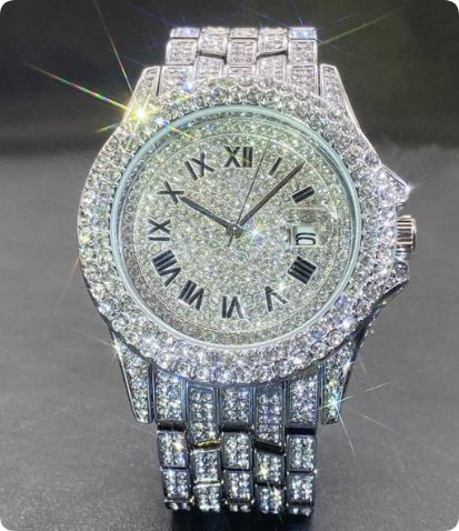 Full Diamond High End Calendar Men's Quartz Watch Gentlemen's Watch - Oopsdadforgot.com