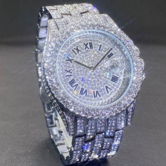 Full Diamond High End Calendar Men's Quartz Watch Gentlemen's Watch - Oopsdadforgot.com