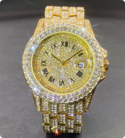 Full Diamond High End Calendar Men's Quartz Watch Gentlemen's Watch - Oopsdadforgot.com