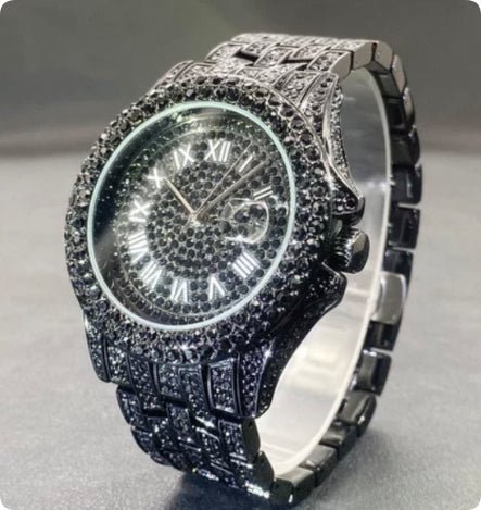 Full Diamond High End Calendar Men's Quartz Watch Gentlemen's Watch - Oopsdadforgot.com