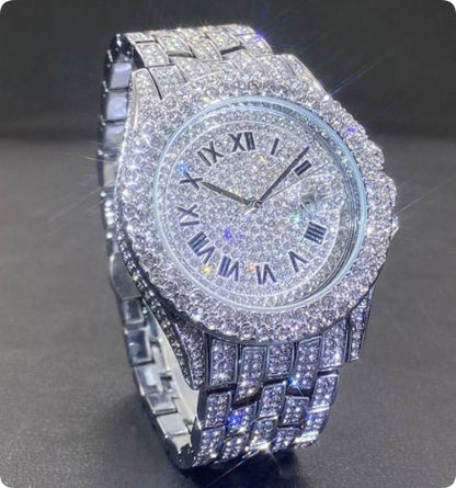 Full Diamond High End Calendar Men's Quartz Watch Gentlemen's Watch - Oopsdadforgot.com