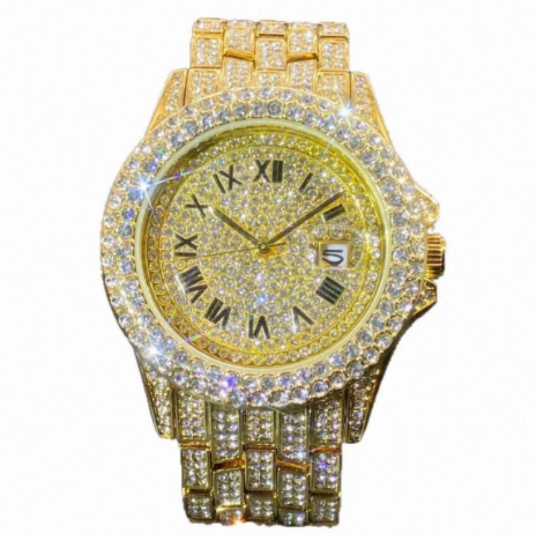 Full Diamond High End Calendar Men's Quartz Watch Gentlemen's Watch - Oopsdadforgot.com