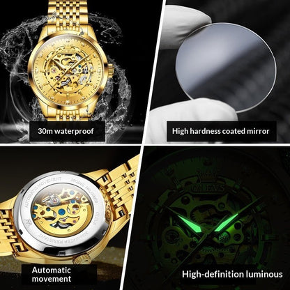 Fully Automatic Mechanical Skeleton Mens Watch - Oopsdadforgot.com