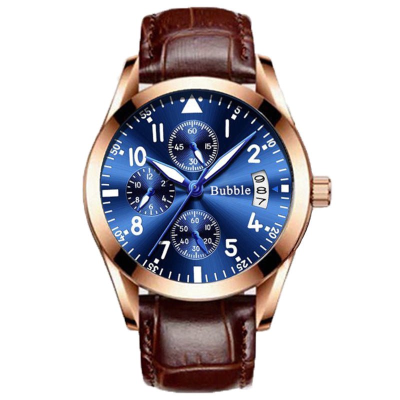 Fully Automatic Quartz Luminous Waterproof Digital Six - Hand Mens Watch - Oopsdadforgot.com