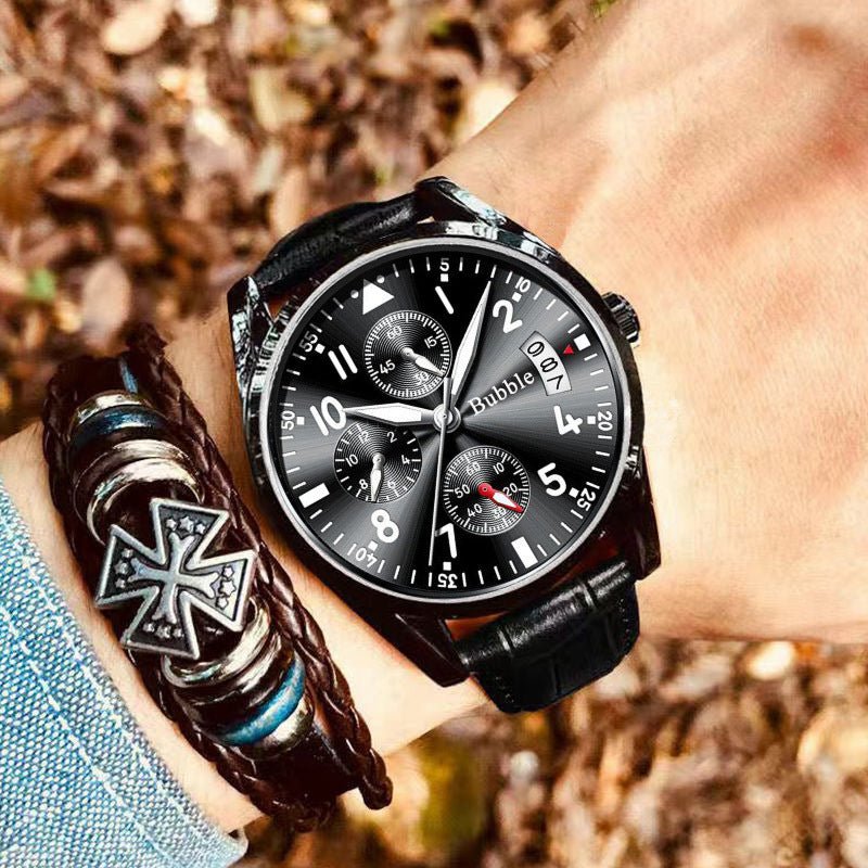 Fully Automatic Quartz Luminous Waterproof Digital Six - Hand Mens Watch - Oopsdadforgot.com