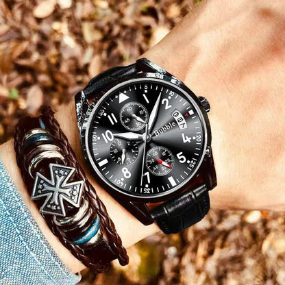 Fully Automatic Quartz Luminous Waterproof Digital Six - Hand Mens Watch - Oopsdadforgot.com