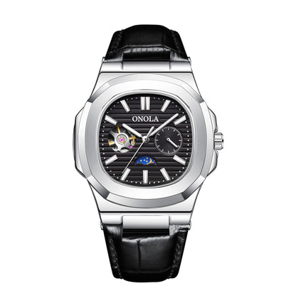 High - Quality Mechanical Watch Sun Moon And Stars Design Waterproof Leather Strap - Oopsdadforgot.com