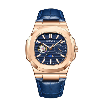 High - Quality Mechanical Watch Sun Moon And Stars Design Waterproof Leather Strap - Oopsdadforgot.com